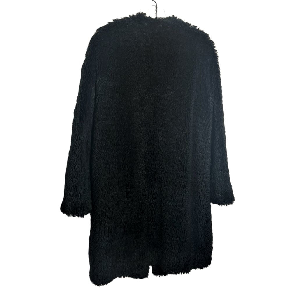 Dawn Levy Black Tabitha Faux Fur Coat, Detachable Hood/Scarf/Hand Warmer, Size M — image 3 of 8
